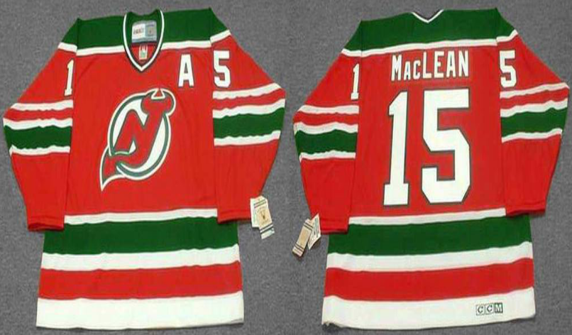 2019 Men New Jersey Devils #15 MacLean red CCM NHL jerseys->new jersey devils->NHL Jersey